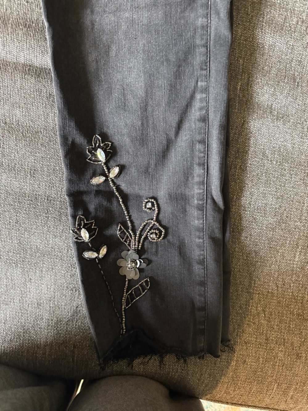 Chico's Black Embroidered Cropped Jeans - Picture 7 of 7